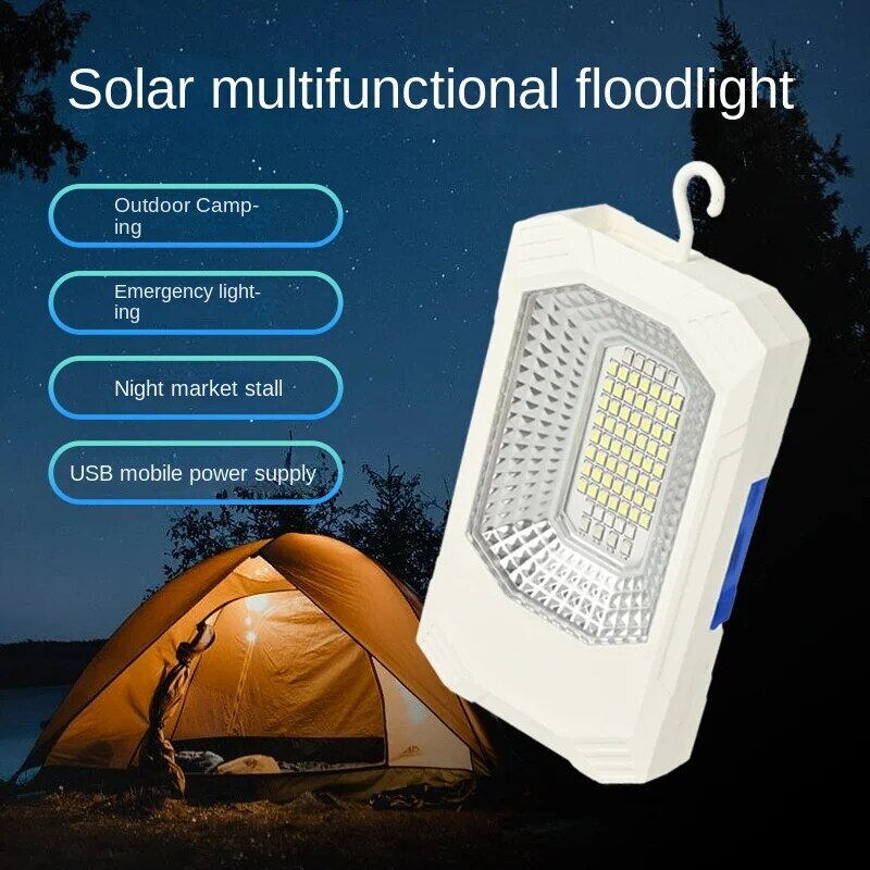 LED Solar Outdoor Camping Magnetic Suction Rechargeable Light, Mobile Portable Super Bright Light, Power Outage Emergency Light