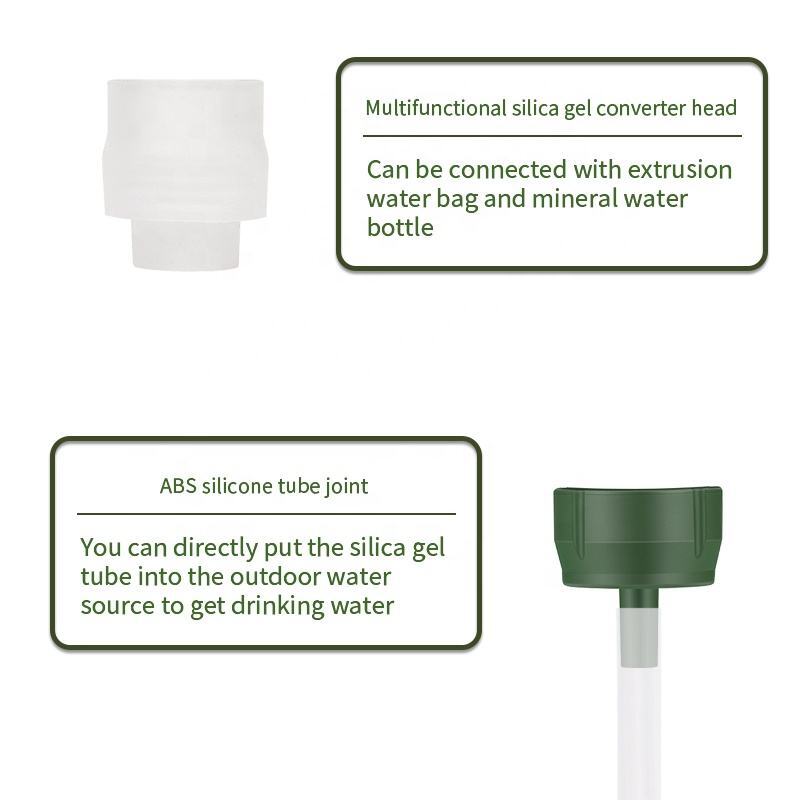 Darurat Keselamatan Pribadi Hidup Filter Air Jerami Berkemah Mini Kelangsungan Hidup Filter Air Jerami Portabel Osmose Waterfilter