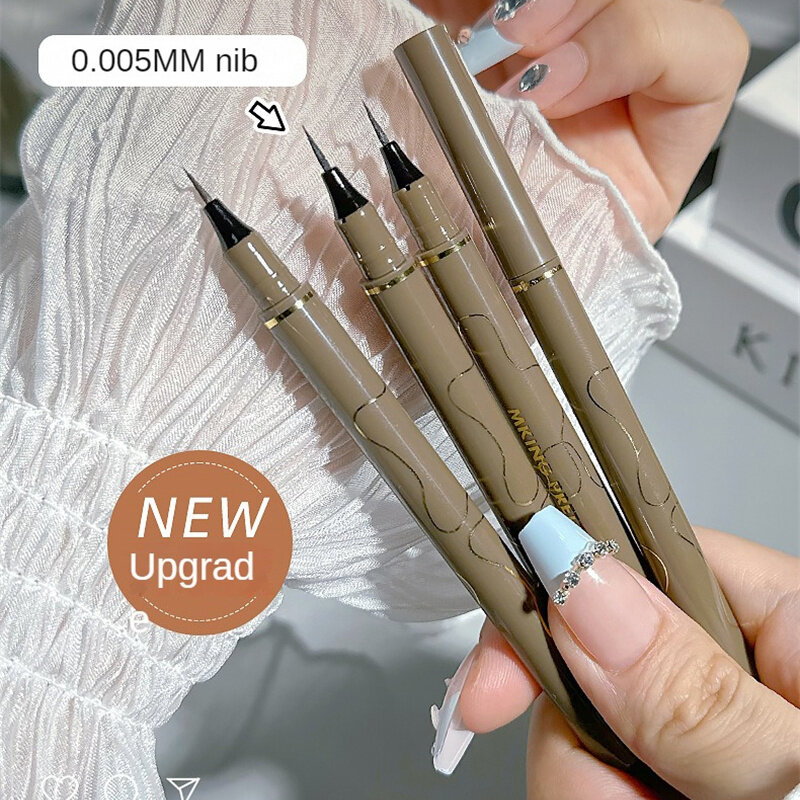 Naturalny szybkoschnący Eyeliner Ultra-cienka końcówka gąbki Eyeliner ołówek wodoodporny, odporny na pot, łatwy do zarysowania trwały makijaż oczu