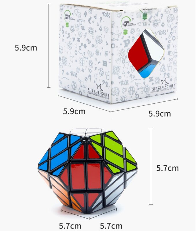 LanLan 마름모면체 12 면체 다이아몬드 전문 매직 큐브, Megaminxeds 속도 퍼즐 교육 장난감