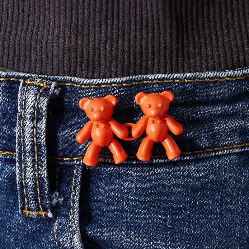 2 buah mulus potongan pinggang Beruang rok celana Jeans pinggang mengencangkan klip pakaian Aksesori pinggang kancing pinggang Pin gesper