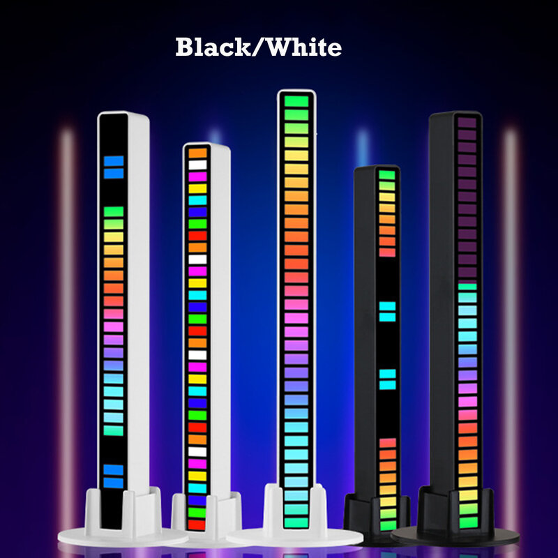 Ftoyin 32Led RGB Music RHYTHM Light บาร์ชาร์จได้ควบคุมแอปไฟกลางคืนเปิดใช้งานเสียงเพลงจังหวะไฟรถเล่นเกม