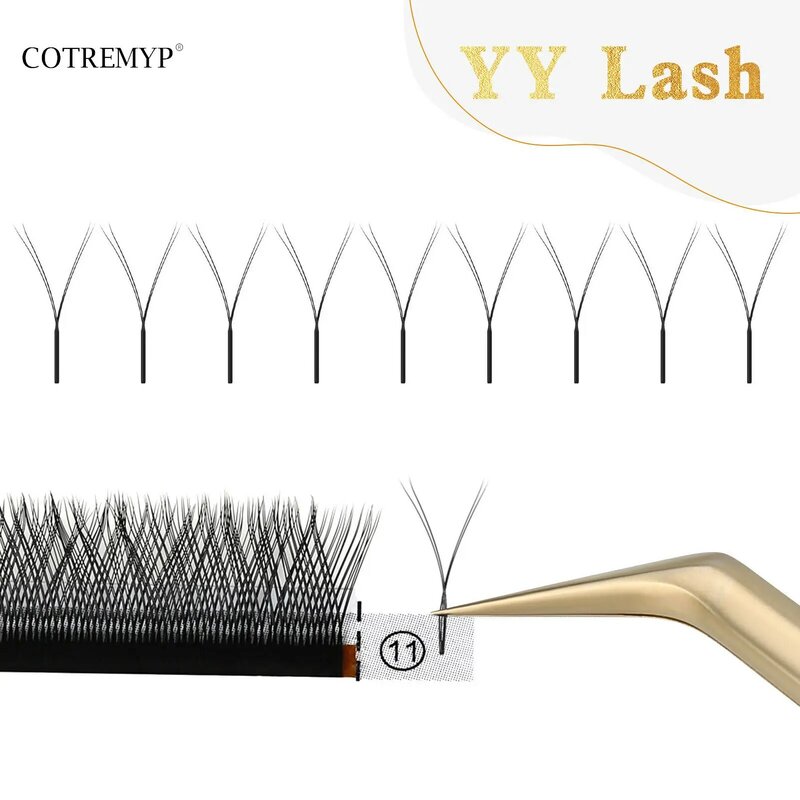 YY forma ciglia finte Extension Triple Tips volume Fans lashes Light individual Natural Eyelash Supplies cluster Lash make up
