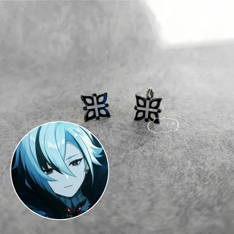 Anime Earrings  Arlecchino The Knave Dangles Ear Ring Cosplay Prop