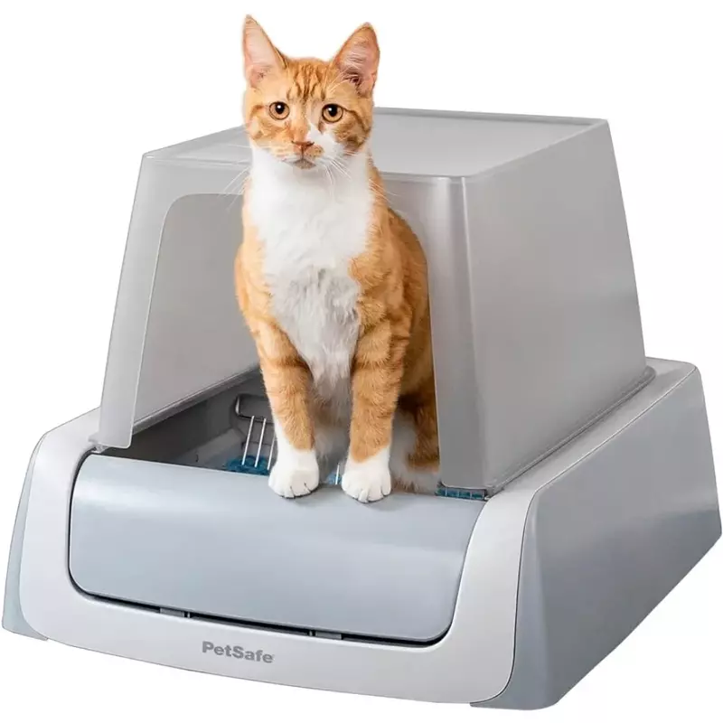 Новый самоочищающийся ящик для кошачьего туалета с капюшоном, без овала, поднос для телефона без использования рук, меньшее отслеживание, лучший контроль запаха