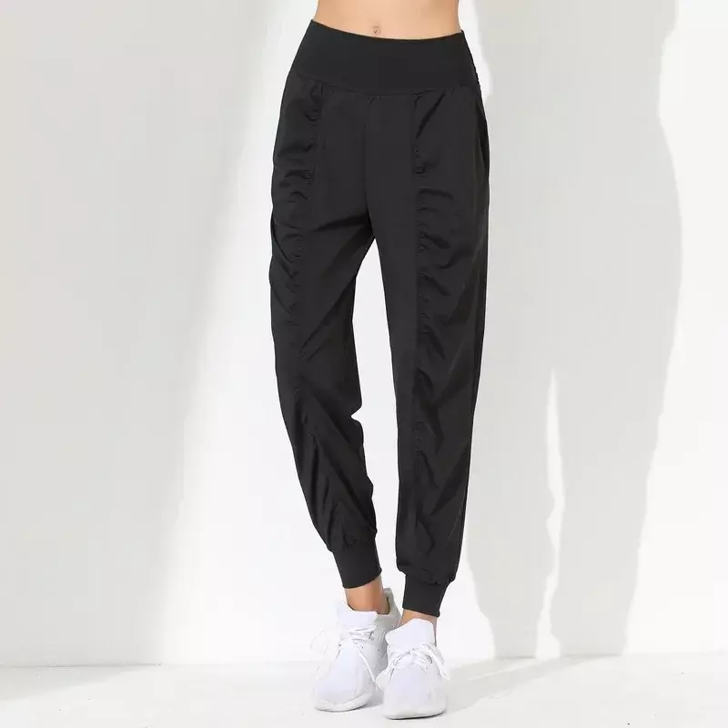 Spodnie do jogi Luźne, wąskie, szybkoschnące spodnie do jogi Plisowane spodnie do biegania Fitness Capris