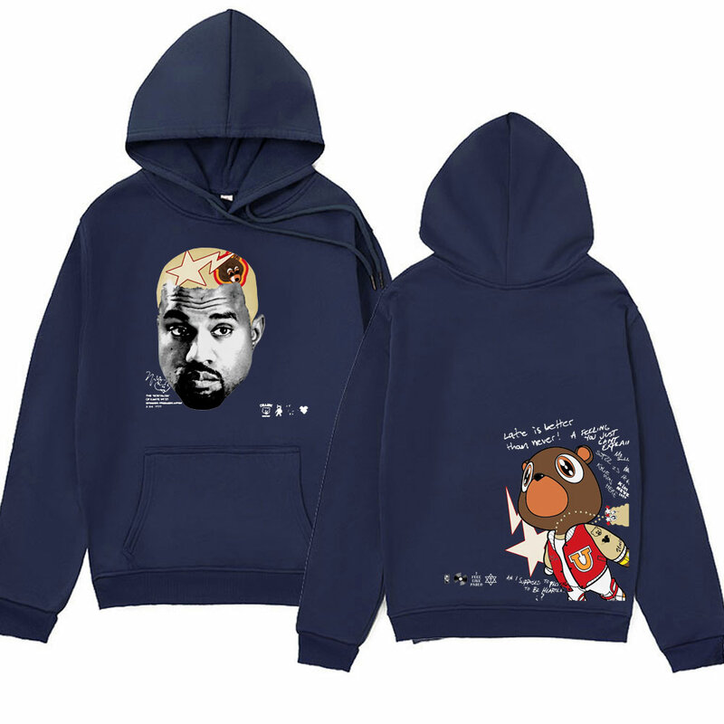 Rapper Kanye West Abschluss Grafik Hoodies Männer Mode 90er Jahre Vintage Kapuze Sweatshirts Streetwear Hip-Hop Pullover Unisex Tops