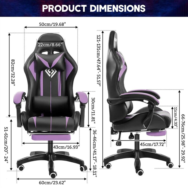 คุณภาพสูงเก้าอี้ RGB สำนักงานเก้าอี้ Gamer คอมพิวเตอร์เก้าอี้ Ergonomic เก้าอี้หมุน2จุดนวด Gamer เก้าอี้