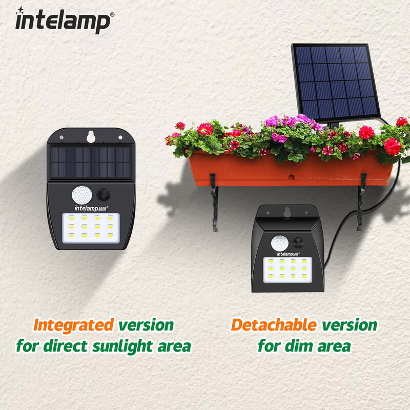 Intelamp โคมไฟติดผนังพลังงานแสงอาทิตย์หัวเดียว, ไฟติดผนังตกแต่งสวนกลางแจ้งอัตโนมัติฝาครอบปุ่มซิลิโคนไฟ LED สีใส