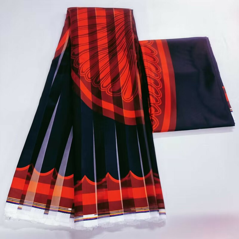 ผ้าไหมซาตินออแกนซ่าสำหรับชุดเดรสปาร์ตี้ใหม่ผ้าซาตินพิมพ์ลายคุณภาพสูงสำหรับลาน Fabric6แอฟริกัน2023