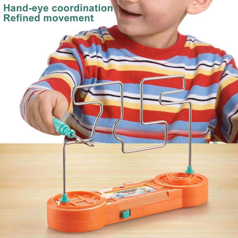電気ブズワイヤーゲーム,家族の集まりのためのレトロなおもちゃ,オレンジ色