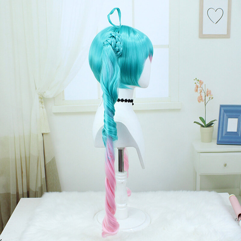 Anime VOCALOID Cosplay Wig Adult Women Lolita Blue Pink Gradient Styling Hair Heat Resistant Synthetic Wigs Cap Halloween Prop