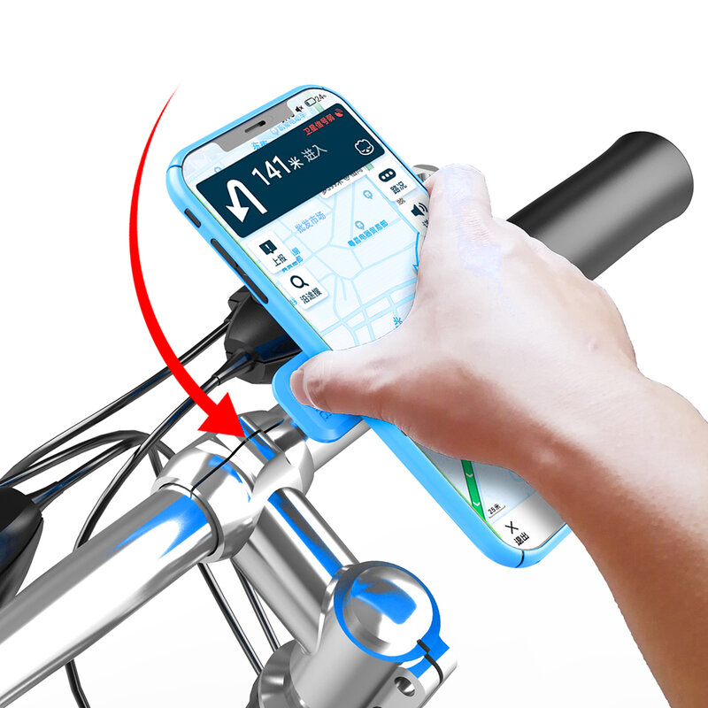 Motocicleta bicicleta telefone titular, Quad Lock, amortecedor, suporte do telefone, amortecedor vibração, auto bloqueio, anti-Shake, MTB guiador