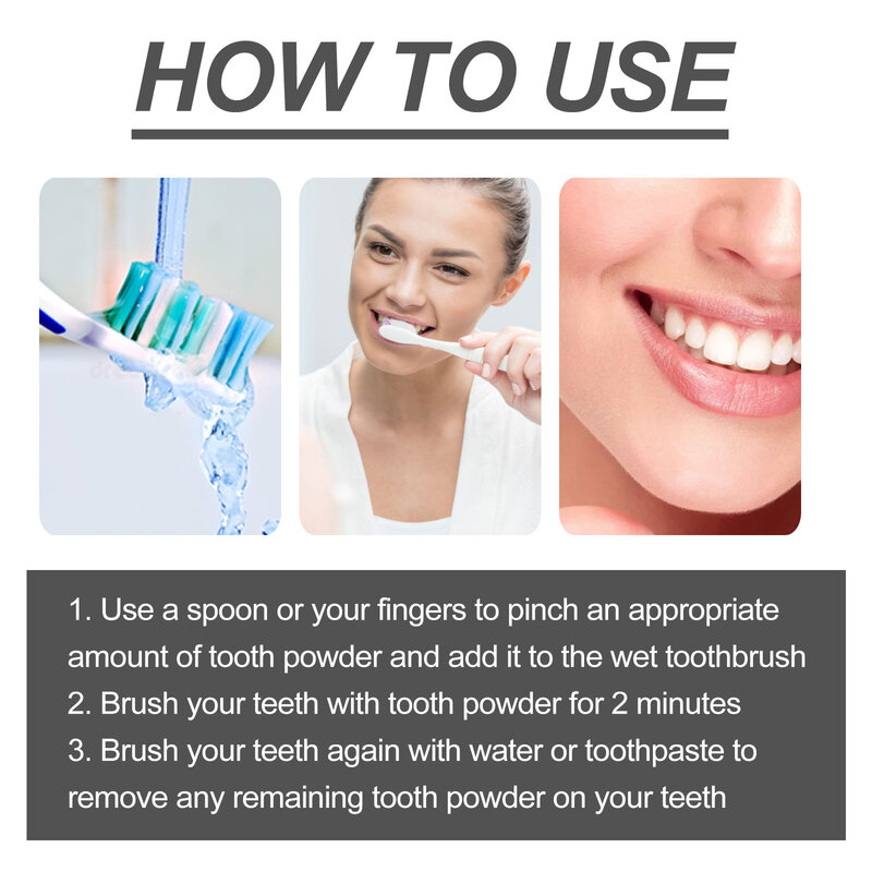 Zahn aufhellung pulver Aufhellung gelbe Zähne entfernen Plaque Fleck Mundhygiene frischer Atem Zahnpflege Holzkohle Reinigungs werkzeug