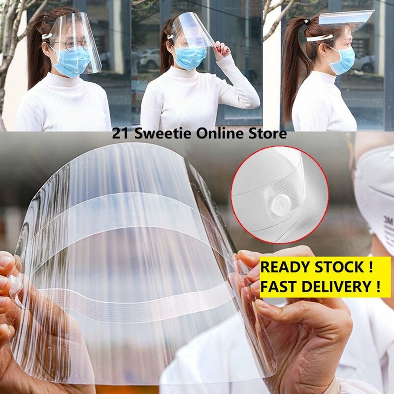 Scudo protettivo maschera trasparente anti-saliva maschera da cucina anti-fumo occhiali antiappannamento protezione integrale PET ecologico