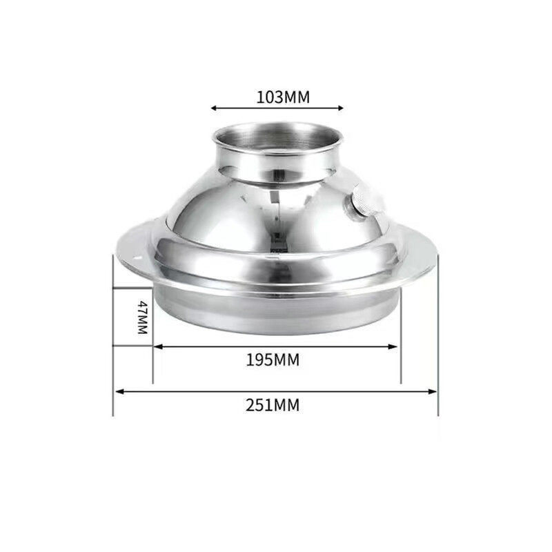 Salida de ventilación de cocina con campana esférica ajustable, 3 opciones de tamaño (110mm, 160mm, 200mm), todo en paquete