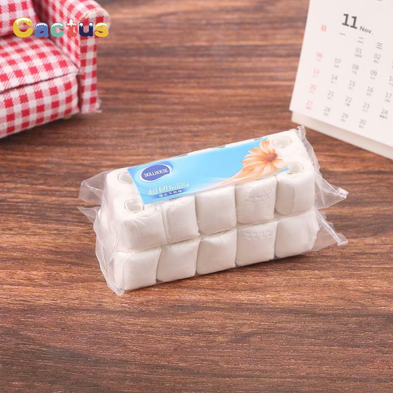 1:12 Dollhouse Miniature Toilet Hygienic Paper Towel Roll Papers Model Roll of Tissue Home Decor Toy Doll House Accessories Toys
