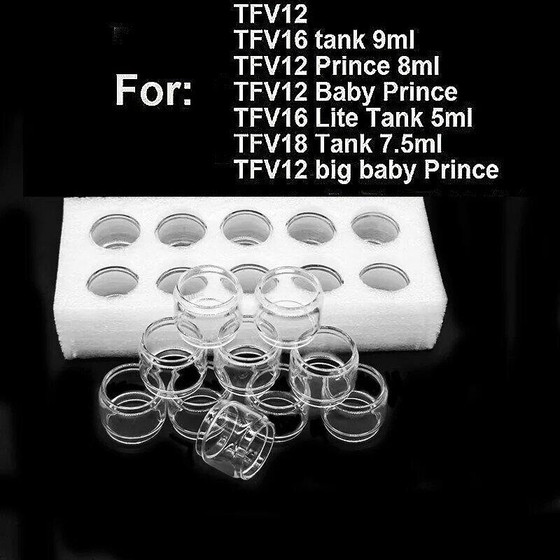 Tubo de vidrio gordo de repuesto de burbujas de 10 piezas, Mini tanque de vidrio para TFV12, Prince TFV12, Big Baby, Prince TFV16, TFV16 Lite, TFV18