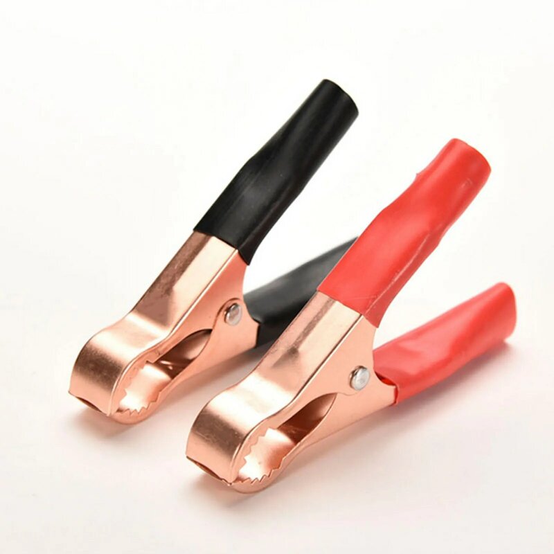 2Pcs Car Crocodile Clips Tools 30A Insulated Car Battery Clips Alligator Clamps for Electrical Projects Voltage Tester