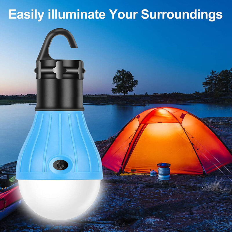 Mini lampadina a LED tenda da campeggio portatile gancio per luce lampada da mercato notturno riparazione impermeabile lanterna di emergenza lampadina a sospensione AAA per esterni