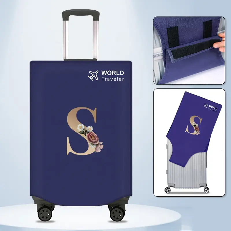 Чехол для чемодана из нетканого материала, защитный чехол для чемодана, чехол для багажа, чехол для телефона, чехол для чемодана с золотой надписью