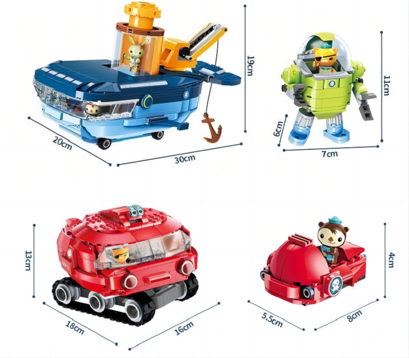 Original Octonauts Action Figures GUP Toy Building Blocks Anime Creature mattoni giocattoli per l'illuminazione interazione con gli amici giocattoli per bambini