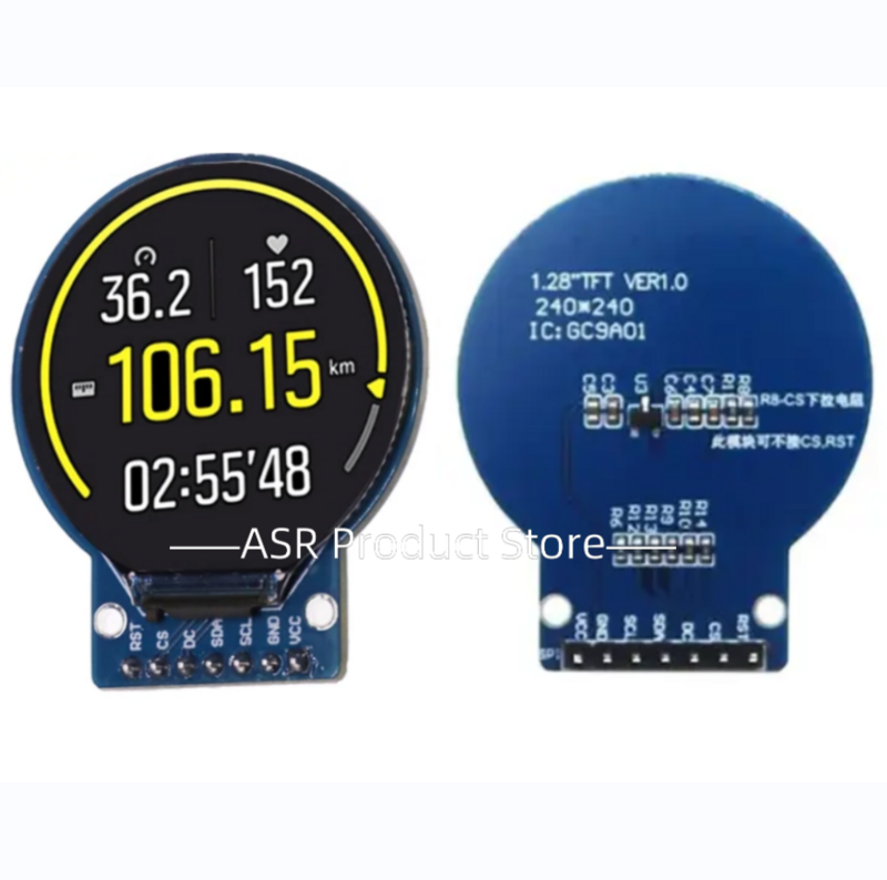 Módulo de exibição LCD TFT para Arduino, RGB redondo, 240x240, PCB, interface Driver SPI, 1.28 ", GC9A01