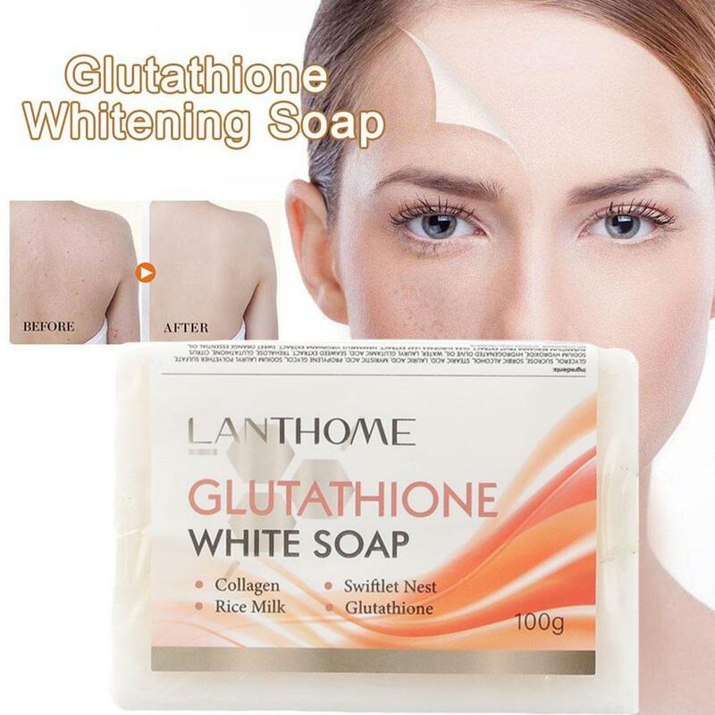 Lanthome-jabón blanqueador de glutatión Original para cara, Hidratante Corporal brillante, Reduce las arrugas, pecas, reafirmante, Nou C0B8
