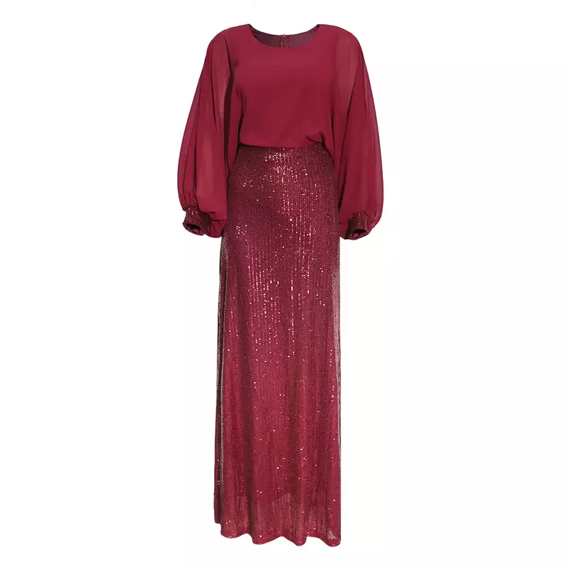 Women Sequin African Dress Kenya South Africa Beaded Chiffon Christmas Party Evening Dress 2023 New High Quality Africaine Robe