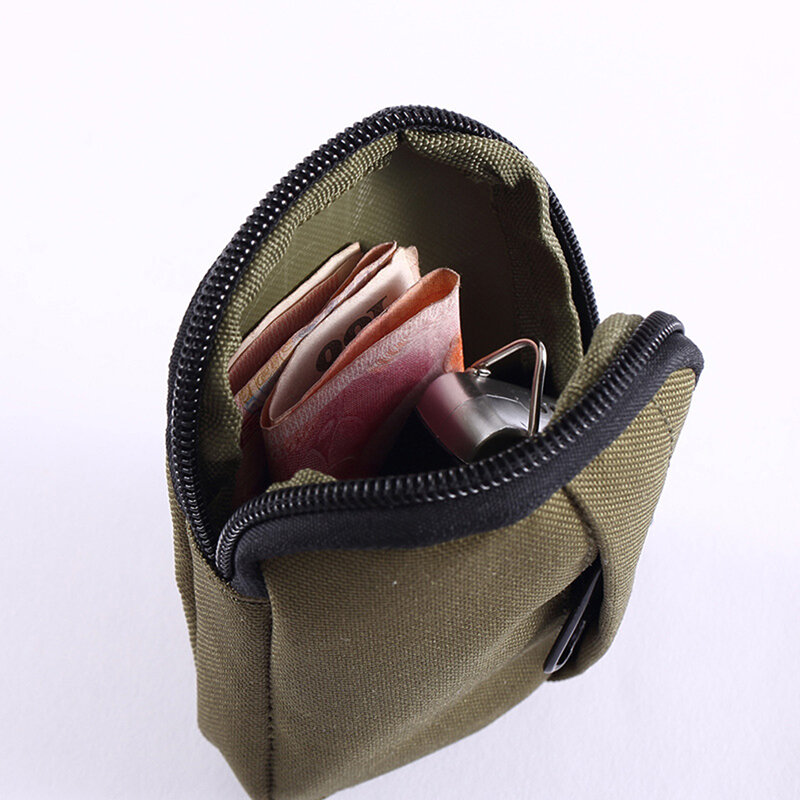 Taktyczna Mini torebka na portfel na karty mała torebka brelok do kluczy portfel mężczyzn wodoodporna przenośna kieszonka EDC polująca na zewnątrz torba na talię nylonowa