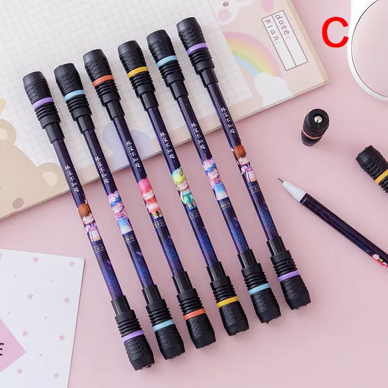 Neue 1pc Spinning Pen kreative zufällige rotierende Gaming Gel Stifte Student Geschenk Spielzeug Release Druck bequeme Pen spinning Pen