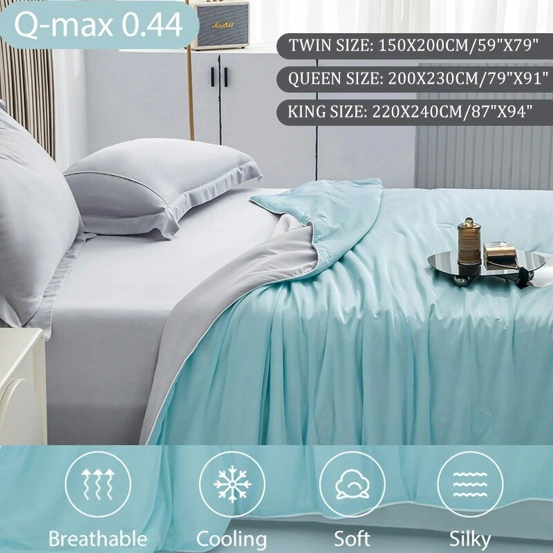 Summer Cooling Blankets Smooth Air Condition Comforter Lightweight Cold Quilt Twin King Size
