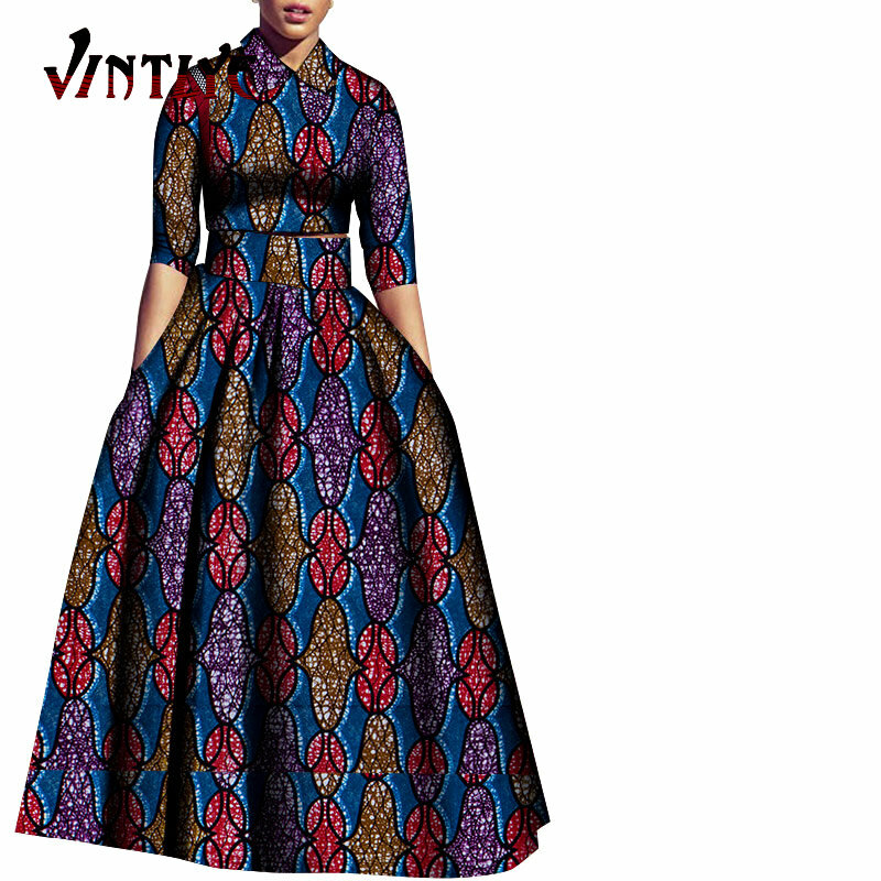 Afrikanische Frauen Kleidung Rock Set Crop Top und Plissee Röcke Robe Africaine Nigerian Kleidung für Dame Dashiki Party Tragen WY560