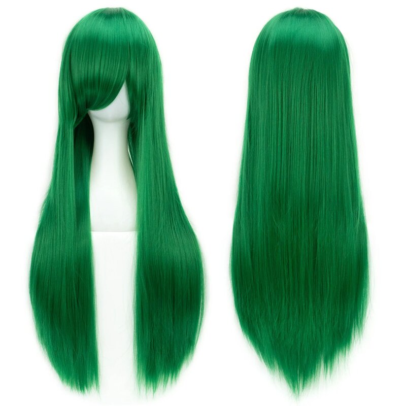 Длинные прямые синтетические волосы 80 см, серые парики для косплея с челкой, женский парик для костюма на Хэллоуин