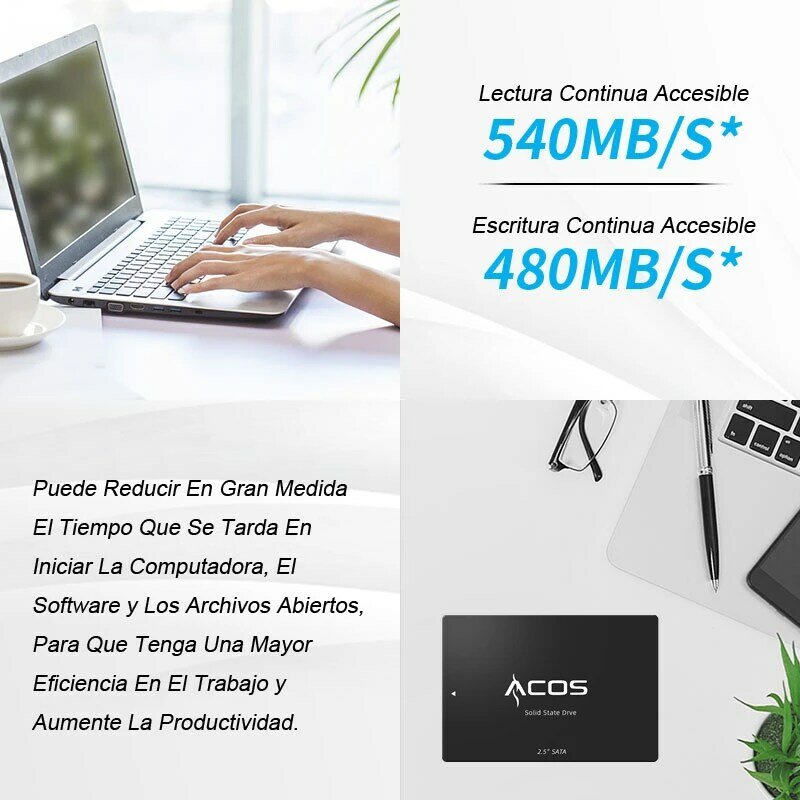 ACOS 블랙 SSD Duro Sata3 SSD, 120GB, 128GB, 240GB, 256GB, 480GB, 512GB, 1TB
