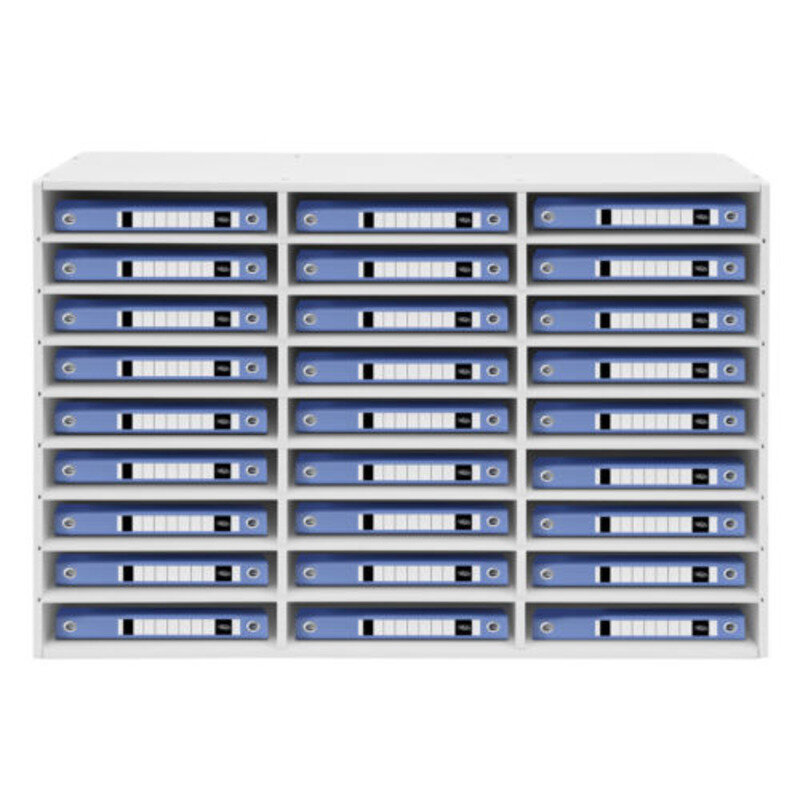 27-Slot Literature Storage Rack Desktop Storage Rack PVC File Holder White