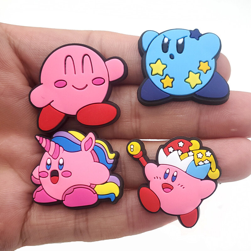 Kirby Clogs Shoe Buckle Cartoons Croc Charms PVC Novelty Cute Shoes Decoration Wholesale Charms for Boys Girls X-mas Party Gifts