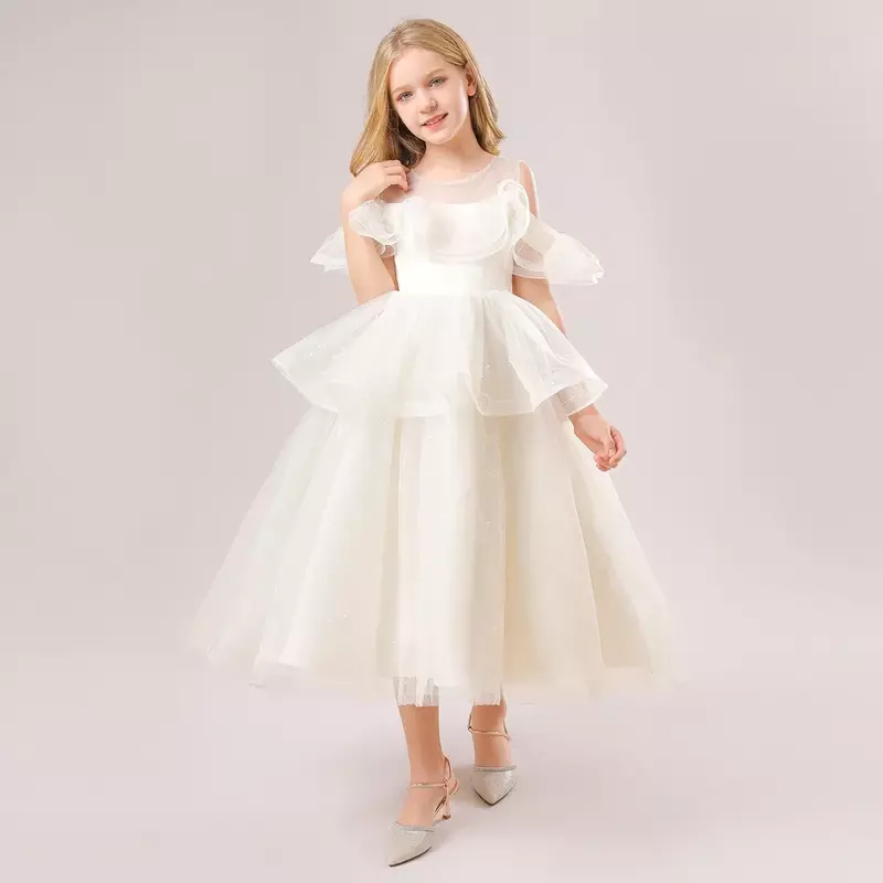 Elegante vestido de baile para crianças, vestido de aniversário, perfeito para madrinhas de 3 a 12 anos, vestidos formais ou de baile