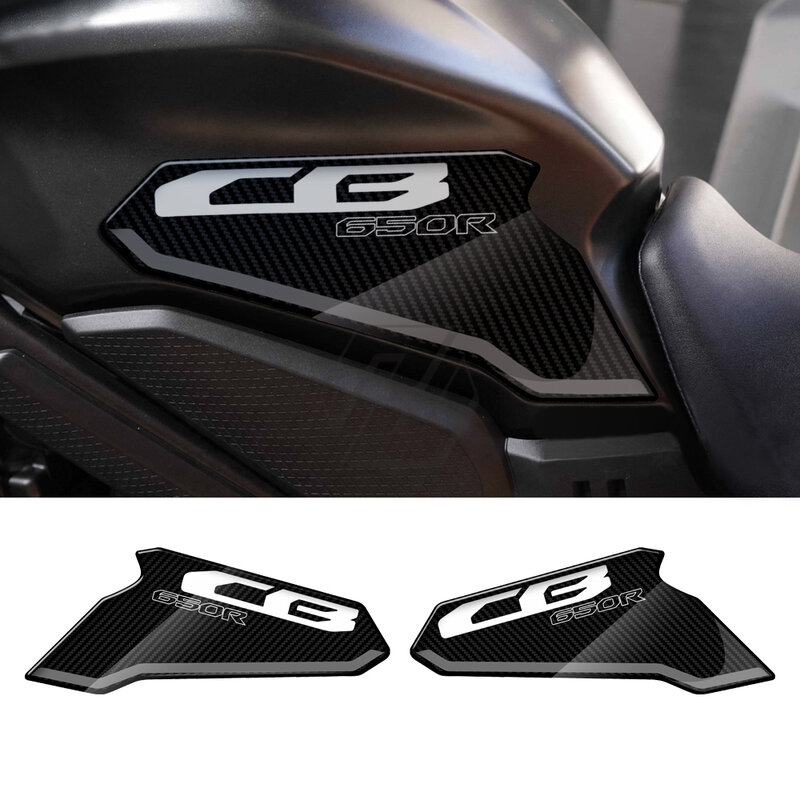 3D Carbon-Look Motorfiets Accessorie Triple Juk Defender Sticker Tank Pad Decals Voor Honda CB650R 2021-2022