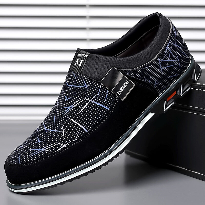 Klasyczne męskie skórzane buty na co dzień wsuwane mokasyny dla mężczyzn biznesowe mokasyny biurowe męskie buty na płaskim obcasie buty do jazdy samochodem duże rozmiary