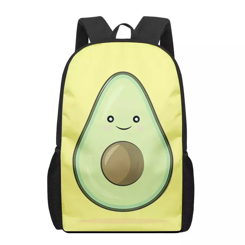 Cartoon Cute Avocado Print School Bags for Boys Girls Primary Students Backpacks Kids Book Bag Satchel Back Pack
