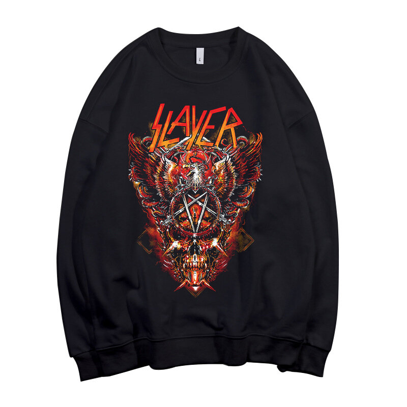 Slayer hoodie Heavy Metal, Hoodie pullover Harajuku lengan panjang untuk pria, pakaian jalanan, atasan hoodie Hip Hop