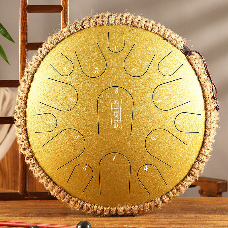 Hluru Steel Tongue Drum Musical Instruments14 Inch 15 Note D Tone drums percussion 8 Colors