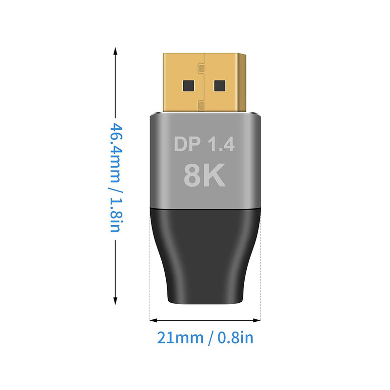 DisplayPort to Mini DisplayPort Adapter 4K 8K60Hz DP1.4 Male to Mini DP Female Bi-Directional Connector for PC Gaming Monitor