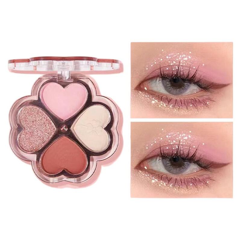 Eyeshadow Plate Lucky Four Leaf Eye Shadow Plate Eye Pearlescent Dreamy Matte Makeup Pearlescent Lasting Fine Eye Makeup J6O8