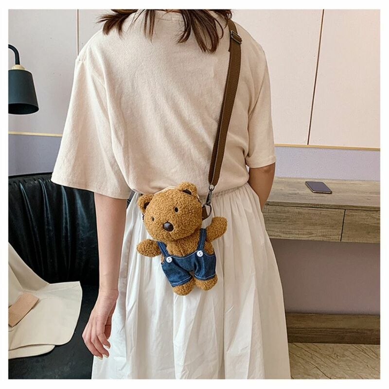 Sac à dos ours en peluche de dessin animé pour femme, mini sac à dos en fourrure douce pour femme, cadeau de Noël pour petite fille, mignon, fête, initié, 2024