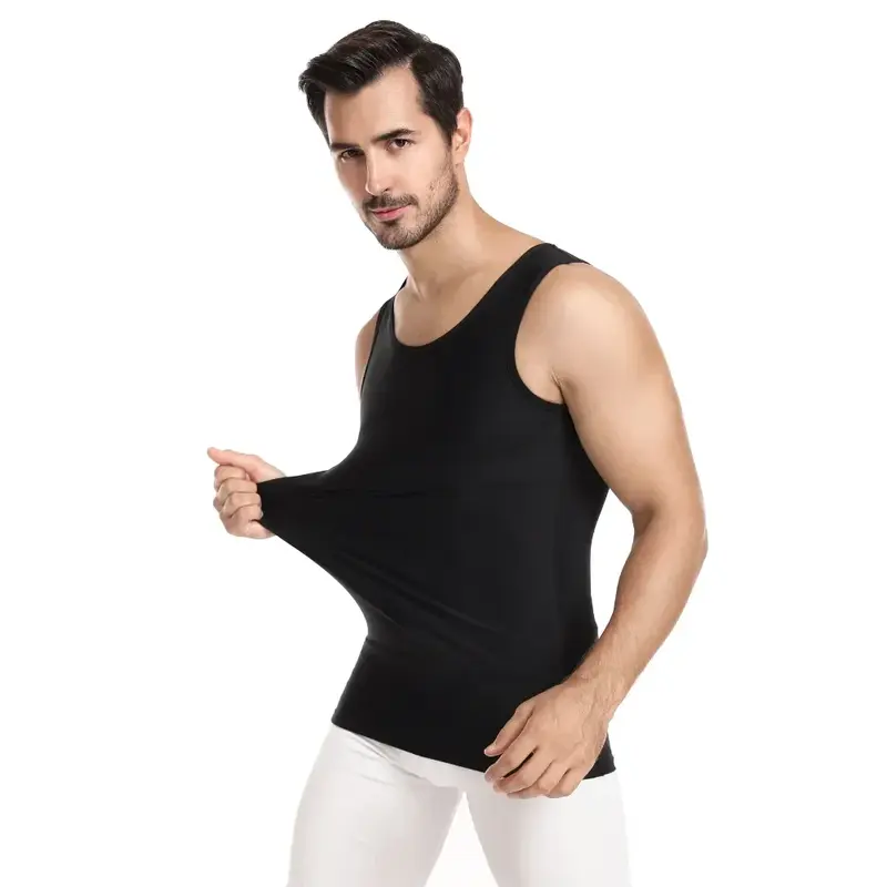 男性用チェストコンプレッションシャツ、ハイドabsスリムシェイプウェア