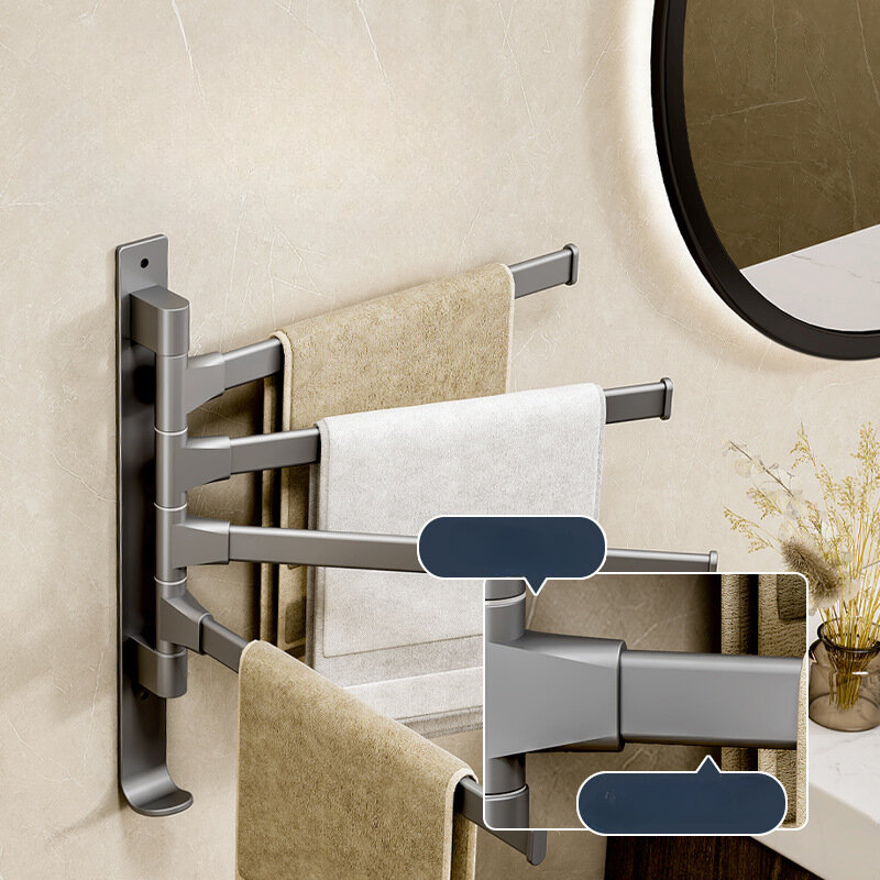 Wechek-toallero de baño giratorio, soporte de aluminio, espacio giratorio, 1/2/3/4/5, colgador de estante de cocina, montado en la pared