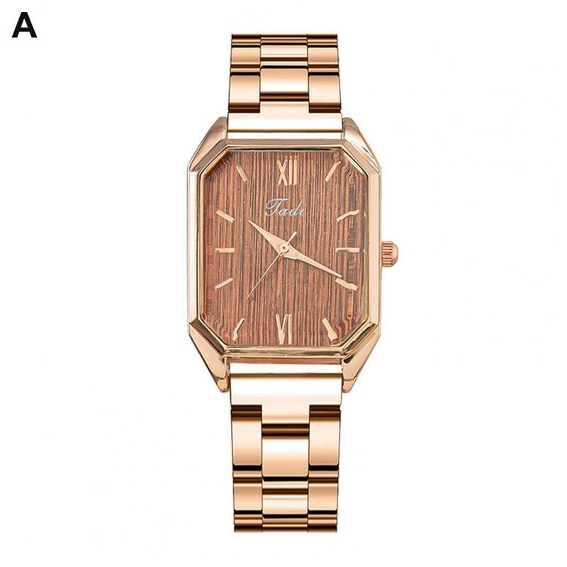 Elegant Women Watch Elegant Stainless Steel Women's Watch with Rectangle Dial Quartz Movement Fashion Jewelry Strap for Ladies