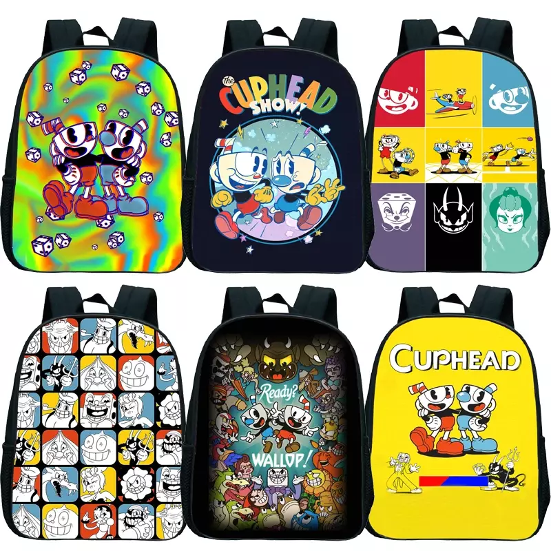 CUPHEAD-Mini mochila de desenho animado para crianças, mochila infantil para bebês meninas e meninos, crianças e crianças, mochila anime